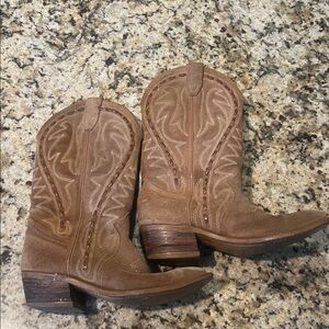 Brown Suede Western Cowboy Boots